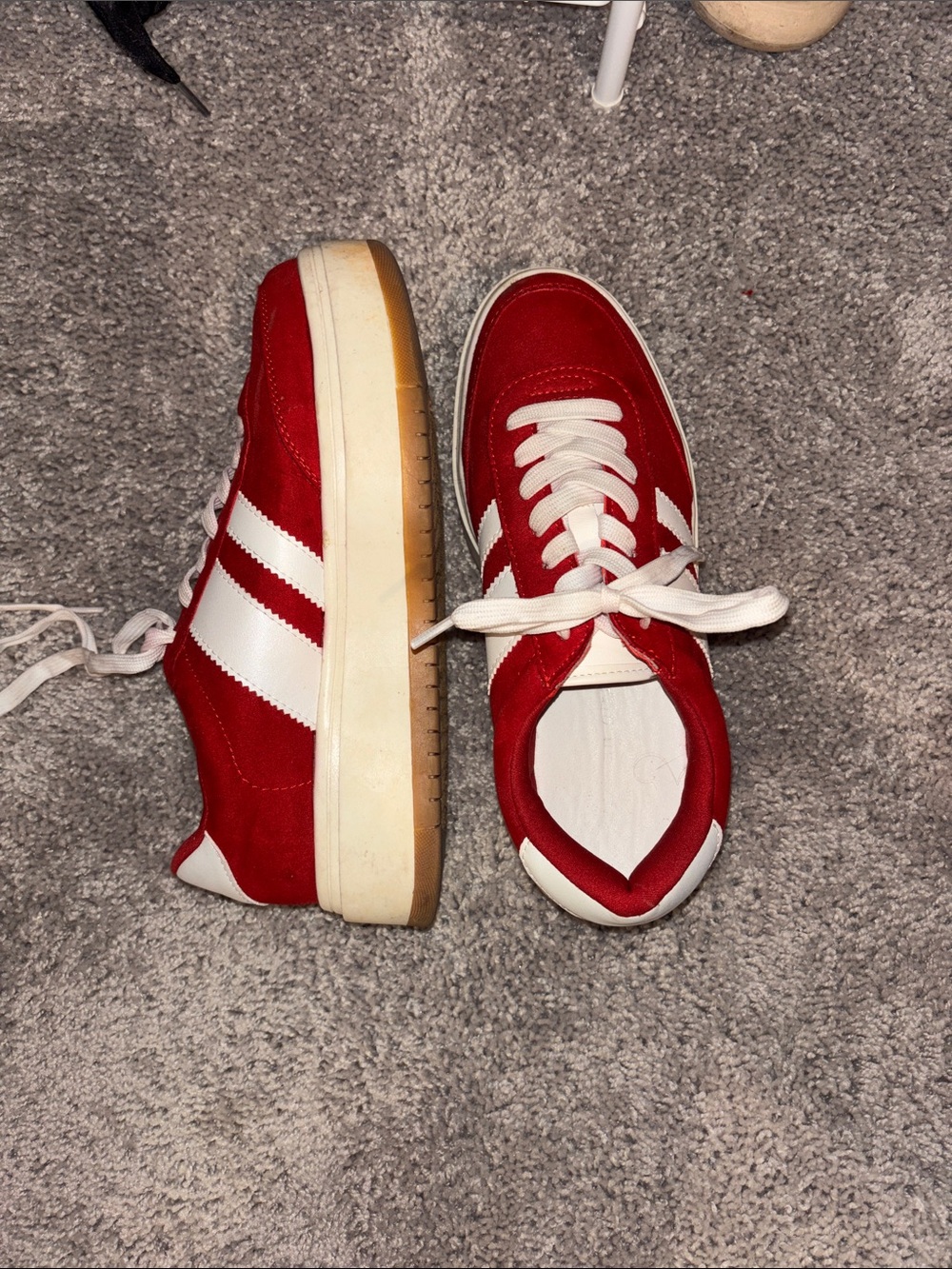 Madden Girl Red and White Platform Sneakers